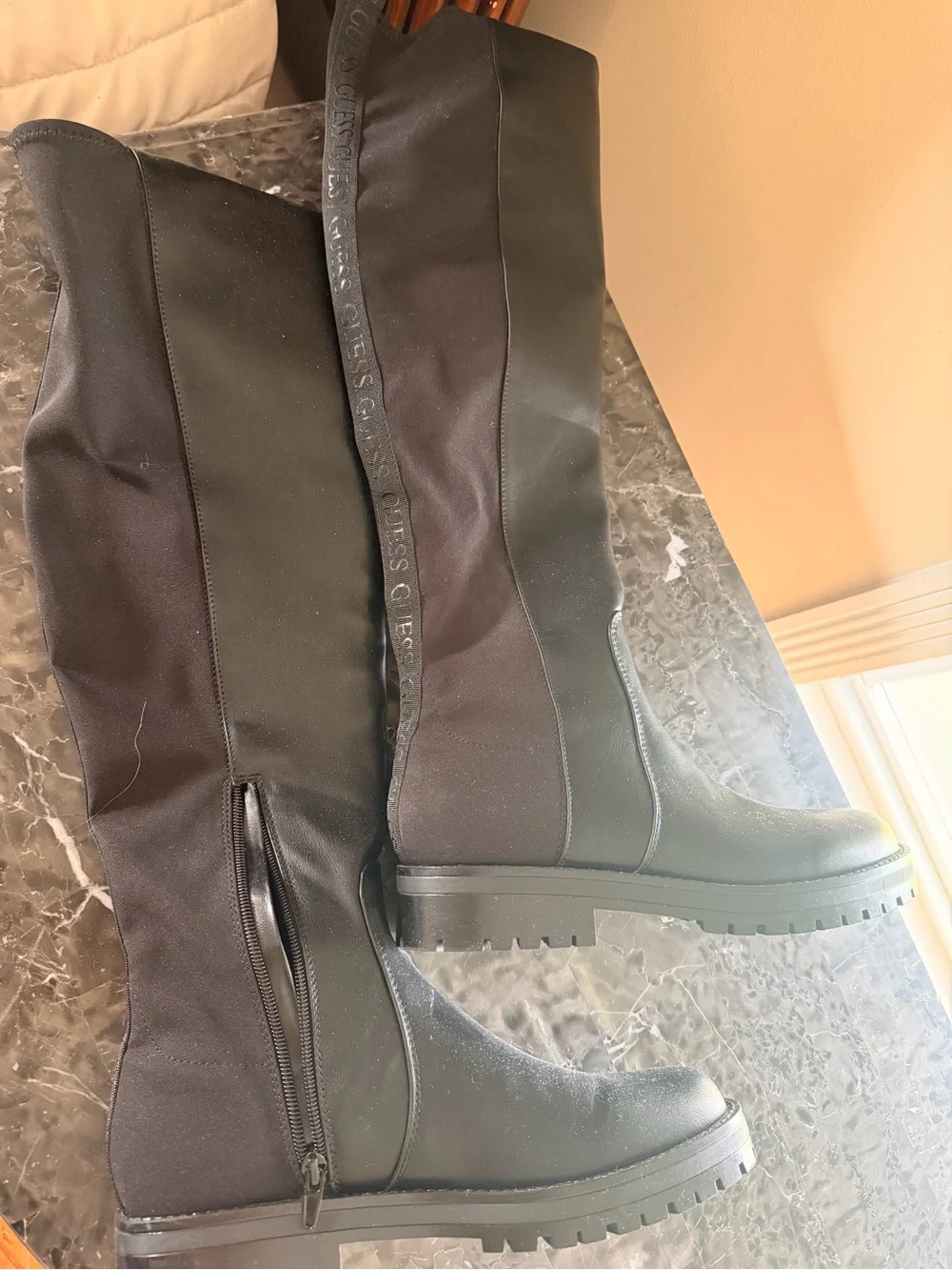 Guess Black Mid-Calf Heeled Women's Boots
